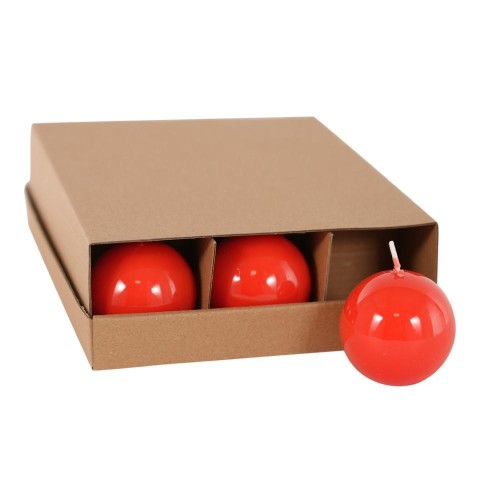 CANDELA SFERA LACCATA MM.50 ROSSO